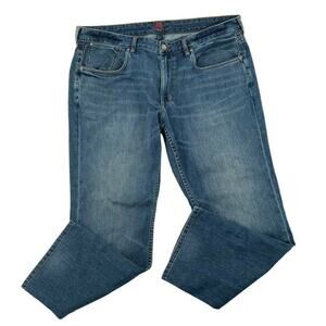 Tommy Bahama Jeans Mens 40X30 Straight Leg Dark Wash Whiskers Pockets Blue Denim